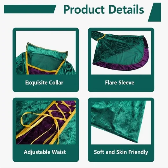 Winifred Sanderson Hocus Pocus Women Costume Dress - size L - Picture 4 of 6